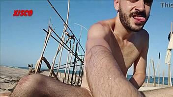 i'm jerking off right here on the beach