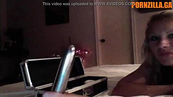 Russian MILF toys with dildo