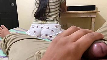 Masturbating with a step sister's perfect ass