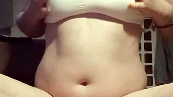 i'm playing with her breasts in this homemade pov session