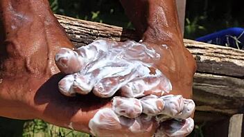 close up of black foot for feet fetish fan request