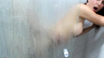 Monster cock creampie in big ass during shower fuck session