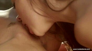 horny lesbians get sensual and lick each other 😘