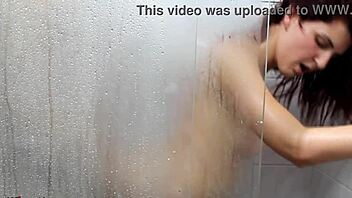 Monster cock creampie in big ass during shower fuck session
