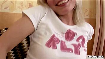 Hottest European babe enjoys the pleasures of a cumshot