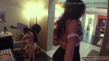Taboo step dad and step girlfriend enjoy threesome in the family