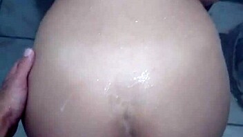 Brunette amateur fucks in the shower.