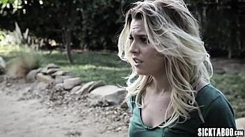 Petite 18+ blonde teen fucked hard by fake instructor outdoors