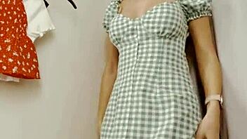 Chatting about my new clothes in the dressing room online with my sponsor! 🛍️