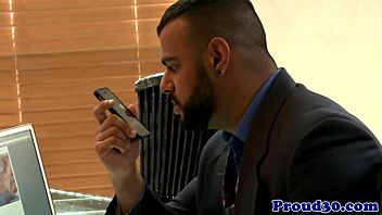 Gay bear gets ass fucked by his masseur