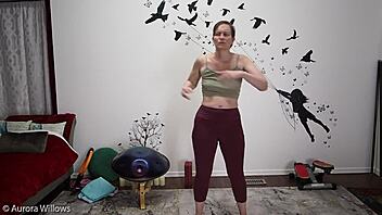 a yoga lesson unfolds with shaved poses and jerk off instructions