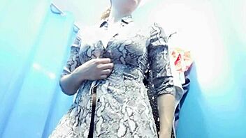Russian model in a changing room: a voyeur's wet dream