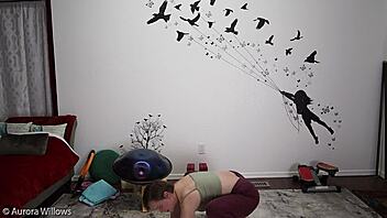 a yoga lesson unfolds with shaved poses and jerk off instructions