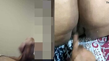 step mom masturbates on video call with son in law