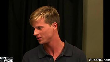Hardcore office sex with gay pornstars