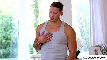 Teen gets facial from horny latino gardener in nature