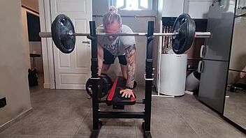 Muscular bisexuals workout and masturbate in a gay workout video