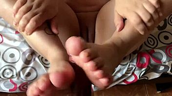 Intense Footjob Action with Girlfriend's Sexy Feet Fetish