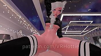 Femdom grinds and sucks in virtual lap dance