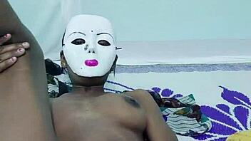 young teen explores banana in outdoor food scene