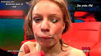 Best bukkake scenes where multiple guys cum on her face