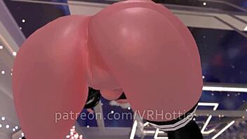 Femdom grinds and sucks in virtual lap dance