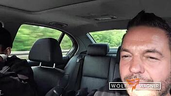 Big boobs and deepthroat in a German mommy interview