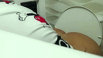 Pissing on my stepmother's beautiful body in a hidden camera video