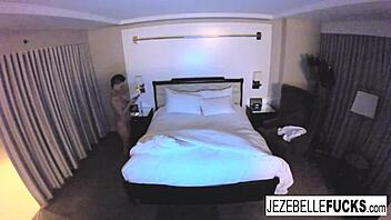 JEZEBELLE BOND HANGS OUT IN HER HOTEL ROOM, MASTURBATING SOLO