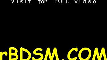 Hottie gets tied up in rough bondage.