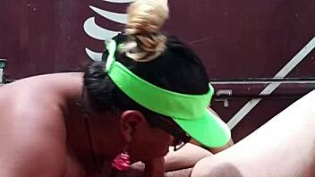 Two big-titted transmen take turns sucking and riding in this HD video