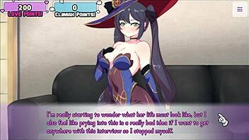 Busty Masturbation: The Sexy Mona from Genshin Impact Gets Naked on the Casting Couch