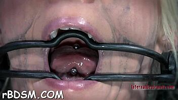 bound blonde lady masturbates