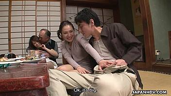 Cock-hungry Japanese ladies take turns sucking and creampie on camera