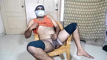 This homemade scene features toy cock cumshot in hand and stick