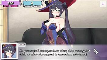 Busty Masturbation: The Sexy Mona from Genshin Impact Gets Naked on the Casting Couch