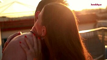 Oh, Porn Valentine! Rooftop Romance Turns Into Hardfucking!