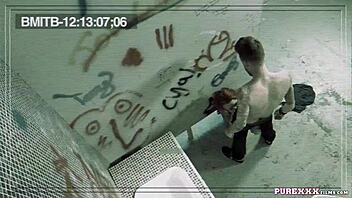 i'm all flustered, fiery redhead prostitute getting pounded hard in the toilet