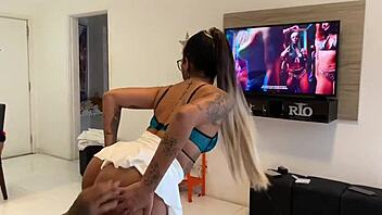 Teen Latina Amanda Souza invites me to her house for a wild experience