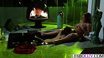 Hot teen 18+ gal gets seduced by lesbian stepmom in intense muff diving session