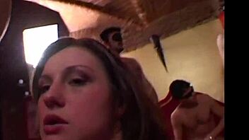 Pornstar group sex with big titty fucking and anal creampie