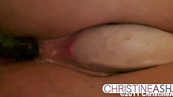 Christine Ash's Big Tits Takes on Two Dildos