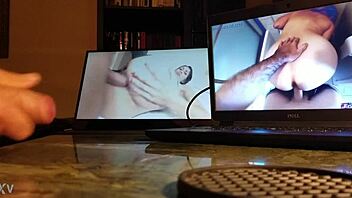 Guy at desk with computer relaxing
