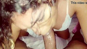 Shemale police officer gives a blowjob in military uniform