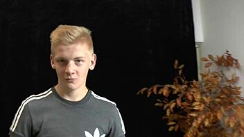 Hot and horny: A sexy teenage boy in action