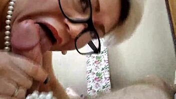 Big boobs and big nipples: My mature wife will suck my dick