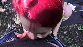 Lucky park walk turns into hot POV action