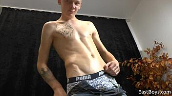 Hot and horny: A sexy teenage boy in action