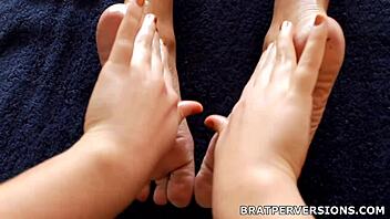 Miss Brat Indulges In Beautiful Foot Massages With Kinky Perversions.