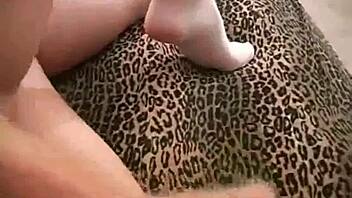 Pov blowjob slut gives head and blows bubble gum, teasing with big tits and petite 18+ cock sucking.